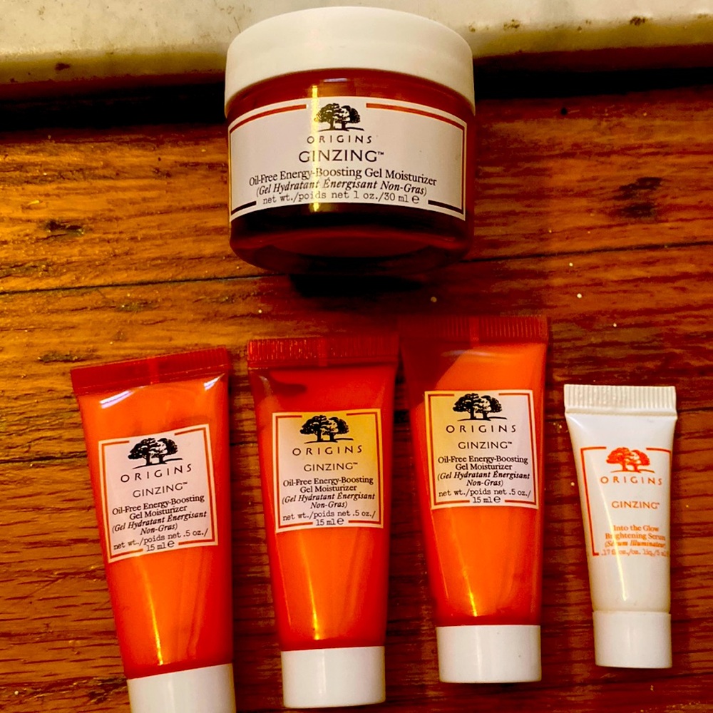 Origins 1oz gem moisturizer. Three sa be tubes of the same; .15 & also a serum.